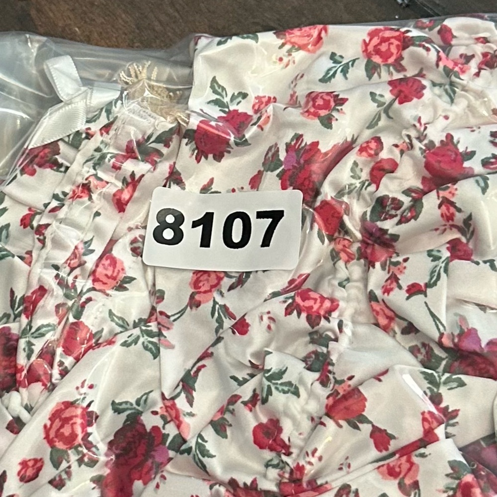 For Love & Lemons Melrose ruched rose Floral Mini Dress 38107 - Picture 13 of 16